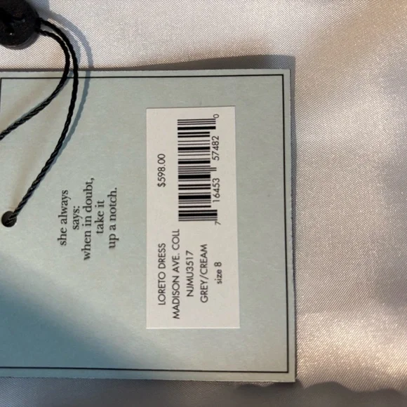 Kate Spade Madison Ave Collection Gray and White Ombre Dress 10 NWT - Picture 9 of 9